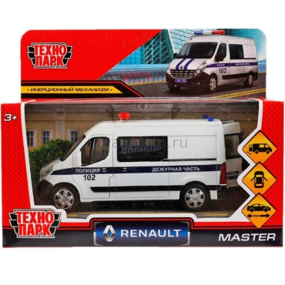 Изображение ТЕХНОПАРК RENAULT Master Полиция 14 см белый