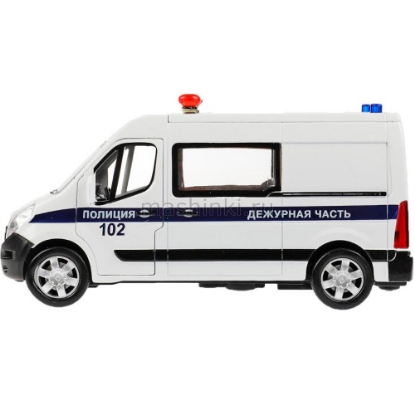 Изображение ТЕХНОПАРК RENAULT Master Полиция 14 см белый