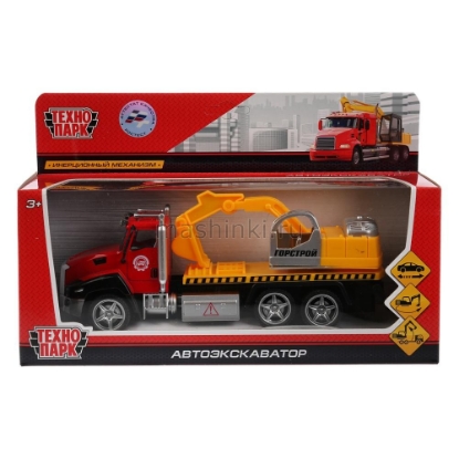 Изображение ТЕХНОПАРК Автоэкскаватор 21 см металл. желто-красный