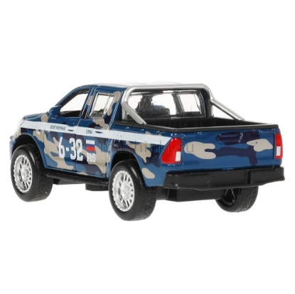 Изображение ТЕХНОПАРК TOYOTA Hilux пикап 12 см (свет, звук) RUS камуфляж синий
