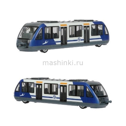 Изображение ТЕХНОПАРК Электровагон 17 см металл. сине-белый