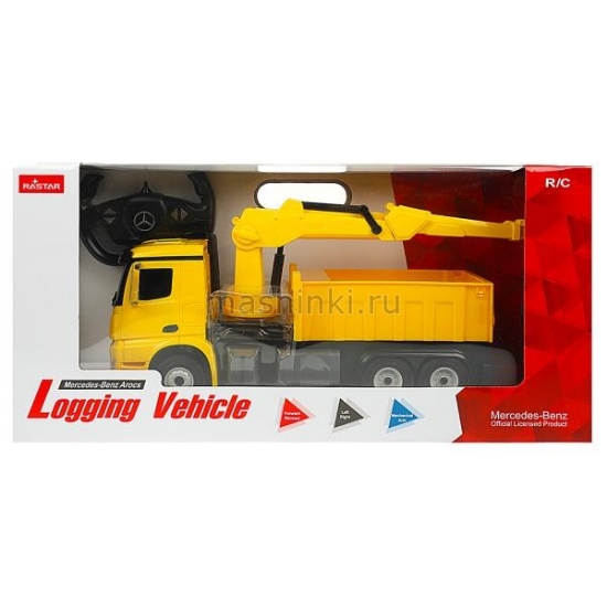 Изображение R/C RASTAR 1/24 Лесовоз с краном р/у желтый