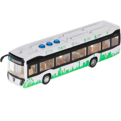 Изображение ТЕХНОПАРК Электробус КАМАЗ-6282 19,5 см (свет, звук) пластм. белый откр. коробка