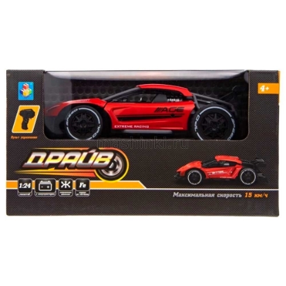 Изображение R/C ДРАЙВ 1/24 Спорткар металл-корпус р/у желтый
