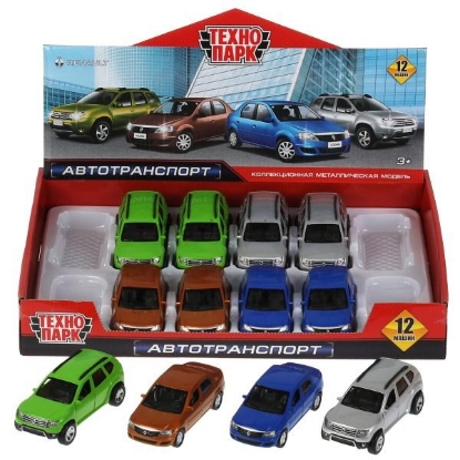 Изображение ТЕХНОПАРК RENAULT Logan+RENAULT Duster 12 см в ассорт. б/коробки