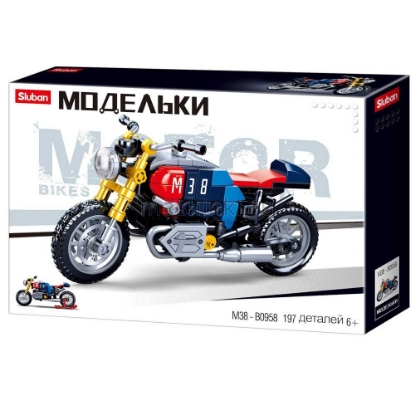 Изображение Конструктор SLUBAN Мотоцикл 197 деталей