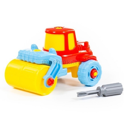 Изображение ПОЛЕСЬЕ Конструктор Дорожный каток 18 деталей пластм.