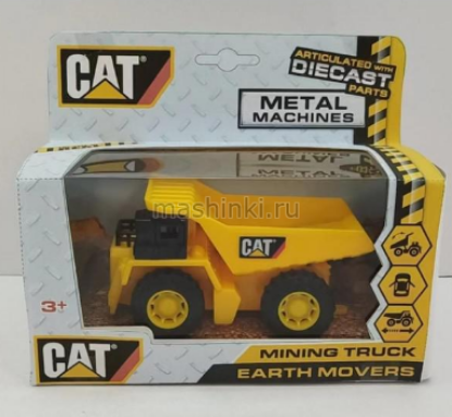 Изображение ТЕХНОПАРК CAT Карьерный самосвал 12 см откр. двери, инерц желтый