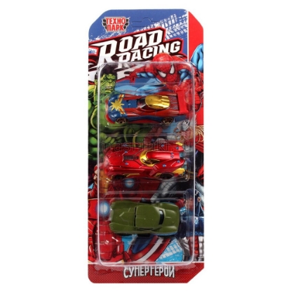 Изображение ТЕХНОПАРК Супергерои набор 3 шт ROAD RACING 7,5 см