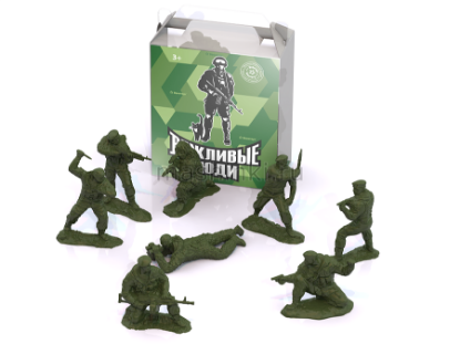 Изображение НОРДПЛАСТ 1/17 Солдаты России Вежливые люди 8 шт хаки малый прозр. бокс