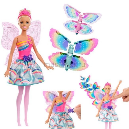 Изображение Кукла BARBIE Фея с летающими крыльями в ассорт.