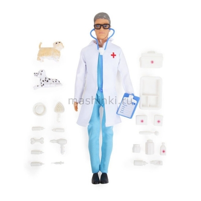 Изображение Кукла DEFA LUCY Доктор-мужчина (ветеринар) 2 собачки с аксессуарами