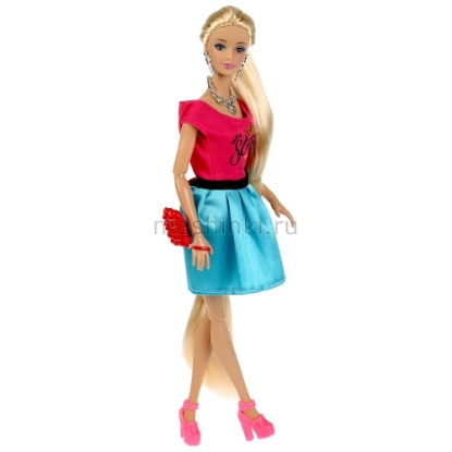 Изображение Кукла СОФИЯ Модница 29 см в примерочной с аксессуарами руки, ноги сгиб.