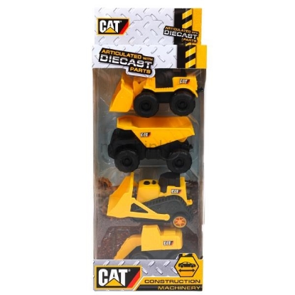 Изображение ТЕХНОПАРК CAT Набор 4 шт Стройка 8 см пластм. желтый