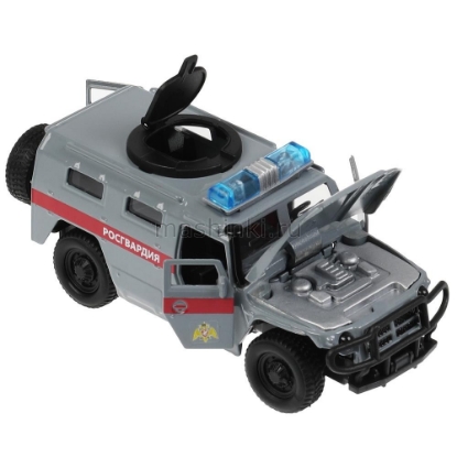 Изображение ТЕХНОПАРК 1/43 ГАЗ ТИГР Росгвардия 13,7 см (свет, звук) серый