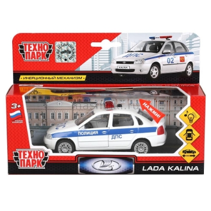 Изображение ТЕХНОПАРК 1/32 LADA Kalina Полиция ДПС 12,5 см (свет, звук) белый