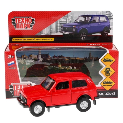 Изображение ТЕХНОПАРК LADA 4x4 (ВАЗ-2121 НИВА) 12 см красный