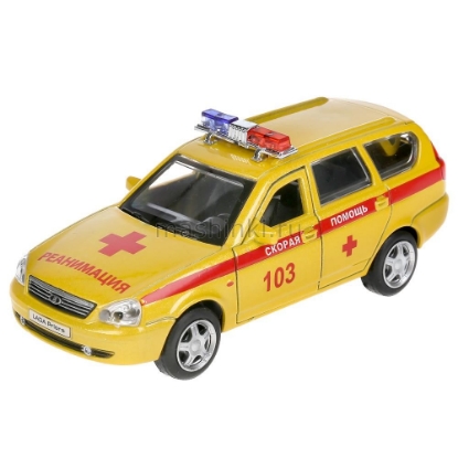 Изображение ТЕХНОПАРК LADA 2171 Priora универсал Реанимация 12 см (свет, звук) желтый