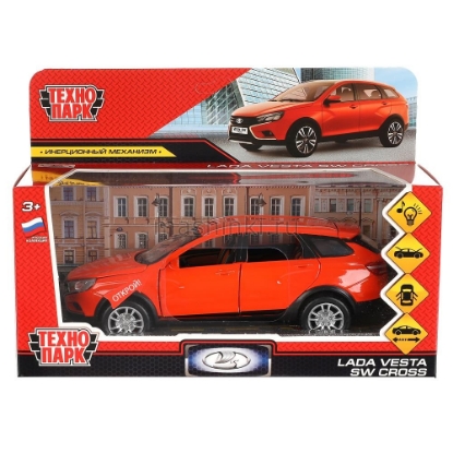 Изображение ТЕХНОПАРК 1/24 LADA Vesta SW Cross универсал 17,5 см (свет, звук) оранжевый