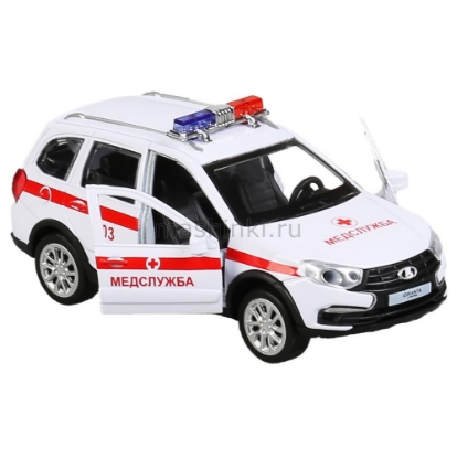 Изображение ТЕХНОПАРК LADA Granta Cross универсал Скорая медслужба 12 см (свет, звук) белый