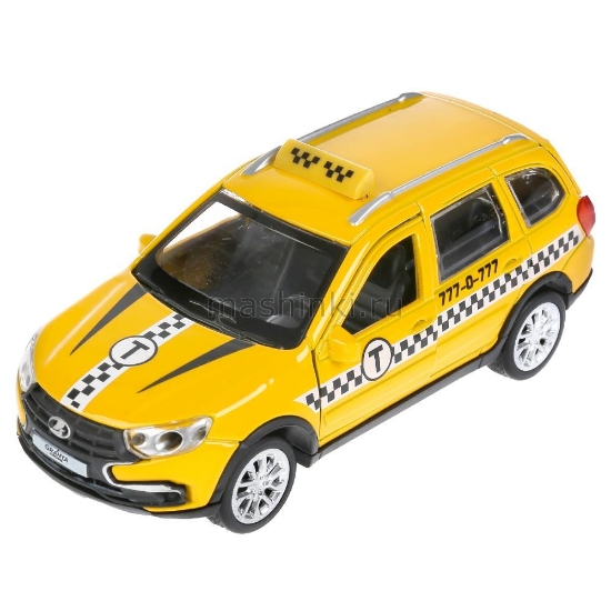 Изображение ТЕХНОПАРК LADA Granta Cross универсал 2019 такси 12 см (свет, звук) желтый