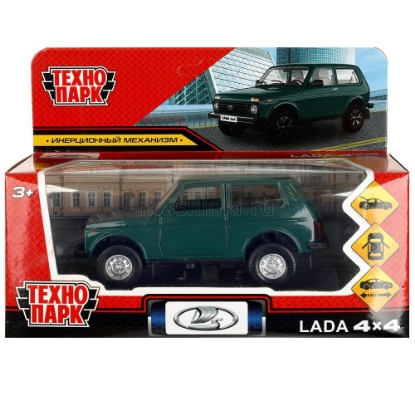 Изображение ТЕХНОПАРК LADA 4х4 (ВАЗ-2121 НИВА) 12 см зеленый