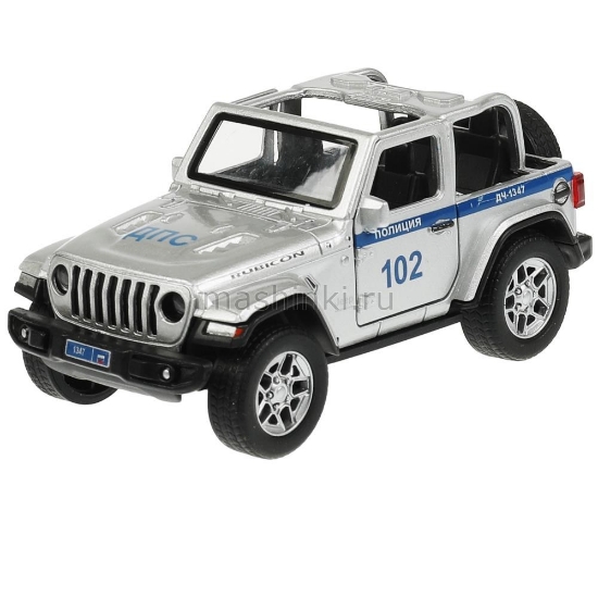 Изображение ТЕХНОПАРК JEEP Wrangler Rubicon Полиция 12 см (свет, звук) серебристый