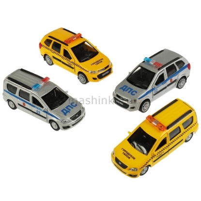 Изображение ТЕХНОПАРК LADA Kalina Cross+LADA Largus Полиция/такси 12 см в ассорт. б/коробки