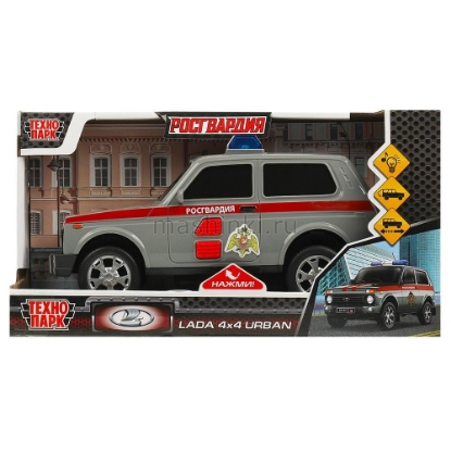 Изображение ТЕХНОПАРК LADA 4x4 Urban Росгвардия 19,5 см (свет, звук) пластм. серый откр. коробка