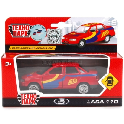 Изображение ТЕХНОПАРК LADA-110 (ВАЗ-2110) седан Авторалли 12 см красный