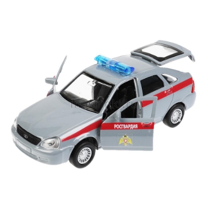 Изображение ТЕХНОПАРК LADA Priora хэтчбек Росгвардия 12 см серый