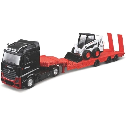 Изображение BBURAGO 1/43 MERCEDES-BENZ Actros+Bobcat S black/черный