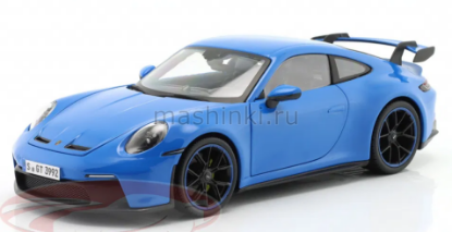 Изображение MAISTO 1/18 PORSCHE 911 GT3 2022 (3/4) blue/синий