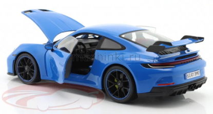 Изображение MAISTO 1/18 PORSCHE 911 GT3 2022 (3/4) blue/синий
