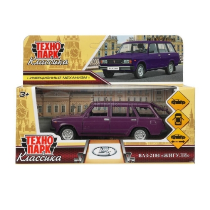 Изображение ТЕХНОПАРК ВАЗ-2104 ЖИГУЛИ 12 см фиолетовый (баклажан)