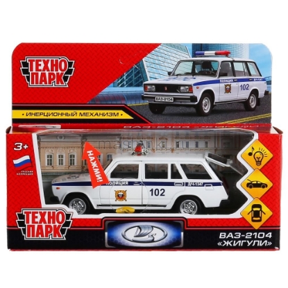 Изображение ТЕХНОПАРК ВАЗ-2104 ЖИГУЛИ Полиция 12 см (свет, звук) белый