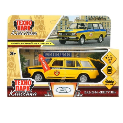 Изображение ТЕХНОПАРК ВАЗ-2104 ЖИГУЛИ Полиция 12 см желтый