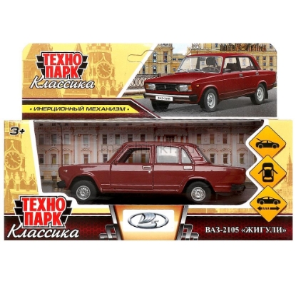 Изображение ТЕХНОПАРК ВАЗ-2105 ЖИГУЛИ 1997 12 см вишневый (романс)