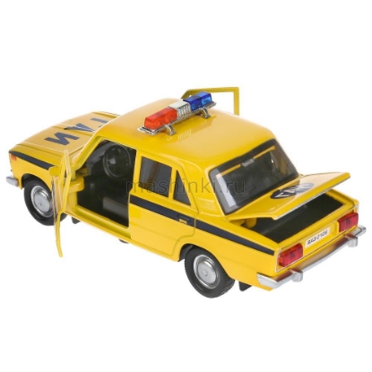 Изображение ТЕХНОПАРК ВАЗ-2106 ЖИГУЛИ Милиция ГАИ 12 см (свет, звук) желтый
