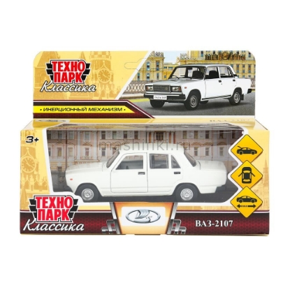 Изображение ТЕХНОПАРК ВАЗ-2107 ЖИГУЛИ 12 см белый