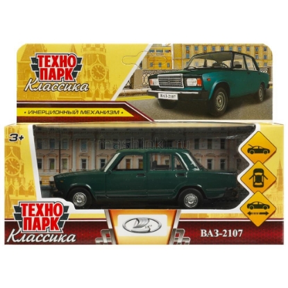 Изображение ТЕХНОПАРК ВАЗ-2107 ЖИГУЛИ 12 см темно-зеленый