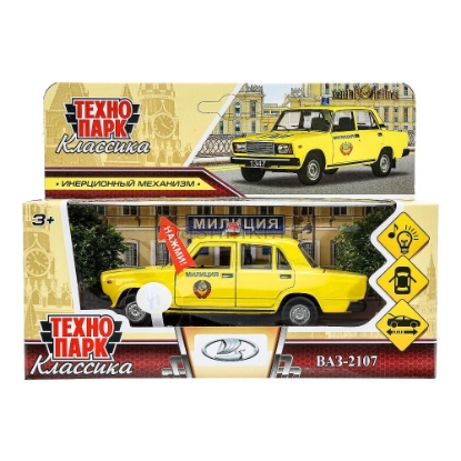 Изображение ТЕХНОПАРК ВАЗ-2107 ЖИГУЛИ Полиция 12 см желтый