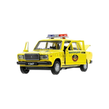 Изображение ТЕХНОПАРК ВАЗ-2107 ЖИГУЛИ Полиция 12 см желтый