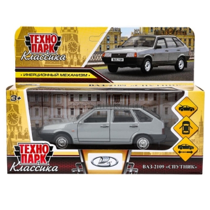 Изображение ТЕХНОПАРК ВАЗ-2109 LADA Спутник 1997 12 см серебристый/светло-серый