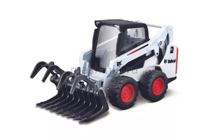 Изображение BBURAGO 1/50 Машина строительная Bobcat Toolcat S590 с вилами white/белый