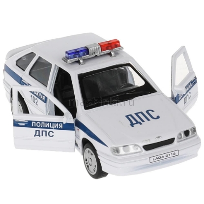 Изображение ТЕХНОПАРК ВАЗ-2114 LADA Samara Полиция 12 см белый
