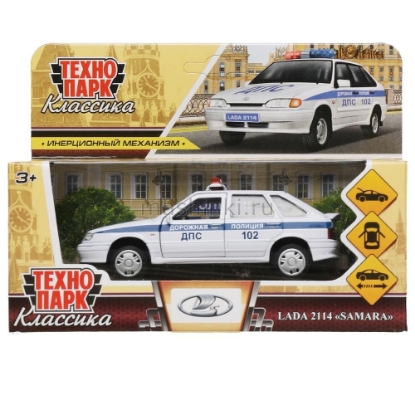 Изображение ТЕХНОПАРК ВАЗ-2114 LADA Samara Полиция 12 см белый