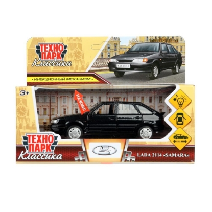 Изображение ТЕХНОПАРК ВАЗ-2114 LADA Samara 12 см (свет, звук) черный