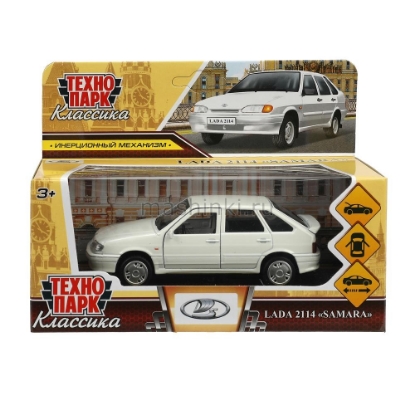 Изображение ТЕХНОПАРК ВАЗ-2114 LADA Samara 12 см белый