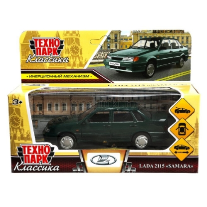Изображение ТЕХНОПАРК ВАЗ-2115 LADA Samara 12 см темно-зеленый
